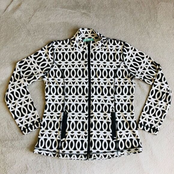 NWOT Anthony’s Resort Wear Interlocking Circles UPF50 Full Zip Long sleeved Jack - Picture 2 of 15
